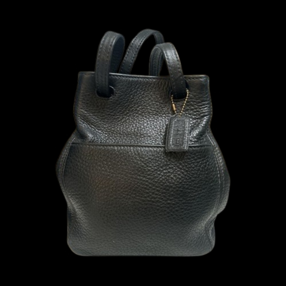 Black Leather Tote Bag Coach Vintage